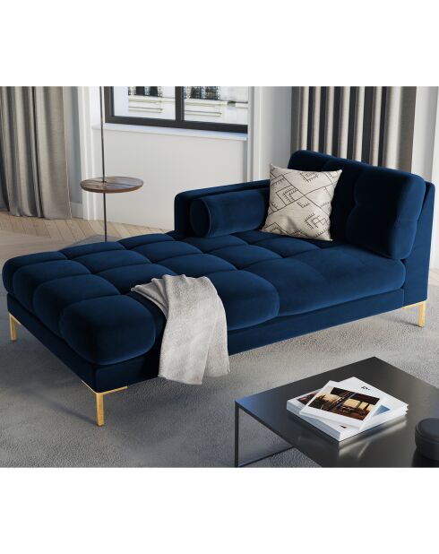 Dormeuse Bali Velvet Left, blu reale, 185x102x78 cm