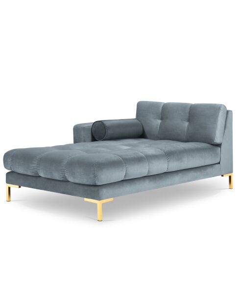 Bali blauw fluweel linkermeridiaan - 185x102x78cm