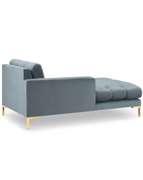 Bali blauw fluweel linkermeridiaan - 185x102x78cm