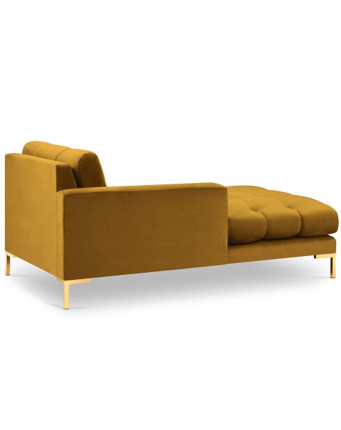 Méridienne Gauche Velours Bali jaune - 185x102x78cm