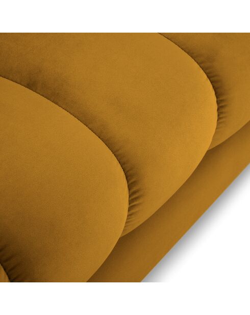Diván izquierdo de terciopelo amarillo Bali, 185 x 102 x 78 cm