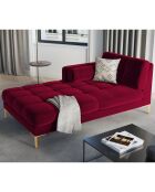 Méridienne Gauche Velours Bali rouge - 185x102x78cm