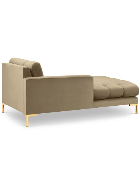 Méridienne Gauche Velours Bali beige - 185x102x78cm