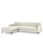 Canapé d'angle Gauche Velours Bali beige clair - 293x185x78cm