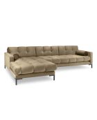 Canapé d'angle Gauche Velours Bali beige - 293x185x78cm