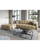 Canapé d'angle Gauche Velours Bali beige - 293x185x78cm