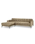 Canapé d'angle Gauche Velours Bali beige - 293x185x78cm