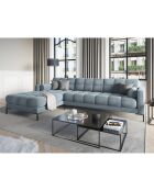 Canapé d'angle Gauche Velours Bali bleu - 293x185x78cm