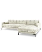 Canapé d'angle Droit Velours Bali beige clair - 293x185x78cm