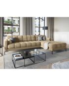Canapé d'angle Droit Velours Bali beige - 293x185x78cm