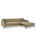 Canapé d'angle Droit Velours Bali beige - 293x185x78cm