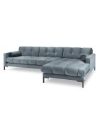 Canapé d'angle Droit Velours Bali bleu - 293x185x78cm