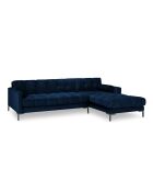 Canapé d'angle Droit Velours Bali bleu roi - 293x185x78cm