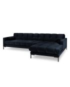 Canapé d'angle Droit Velours Bali bleu foncé - 293x185x78cm