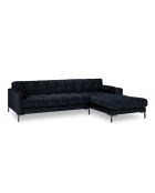 Canapé d'angle Droit Velours Bali bleu foncé - 293x185x78cm