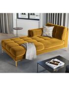 Méridienne Gauche Velours Bali jaune - 185x102x78cm
