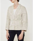 Veste à imprimé floral beige