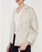 Veste à imprimé floral beige