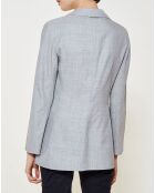 Veste blazer en Laine & soie mélangés gris clair