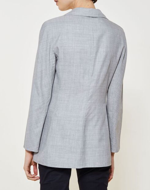 Veste blazer en Laine & soie mélangés gris clair