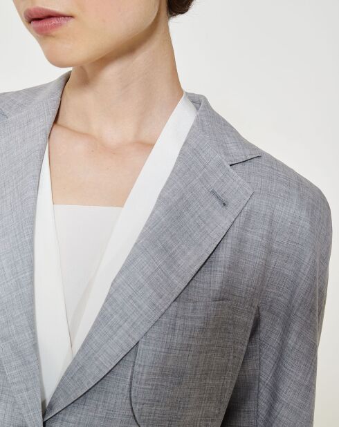 Veste blazer en Laine & soie mélangés gris clair