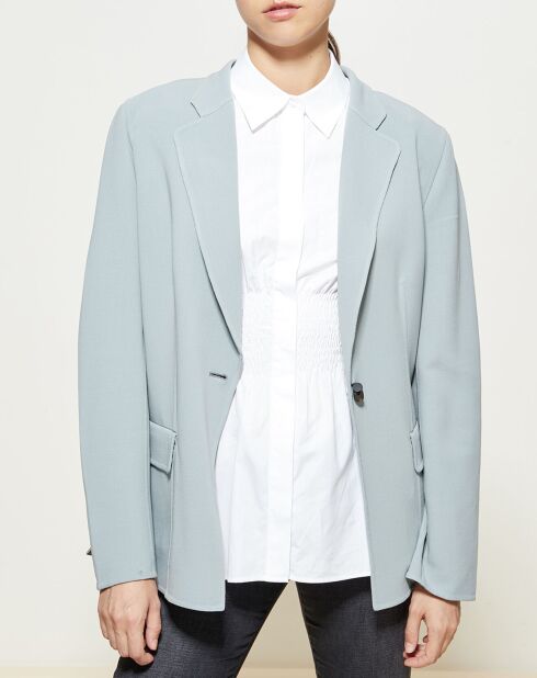 Veste en Laine mélangée avec bouton fantaisie bleu/gris