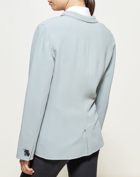 Veste en Laine mélangée avec bouton fantaisie bleu/gris