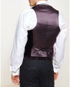 Gilet de Costume en Velours uni bordeaux