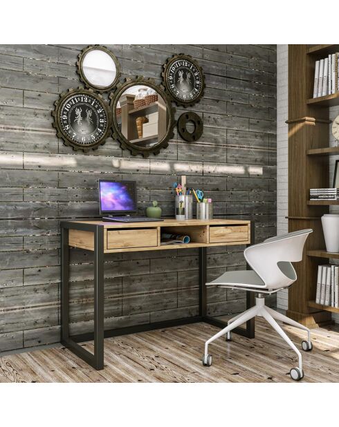 Bureau Ogene pin noir - 115x55x77cm