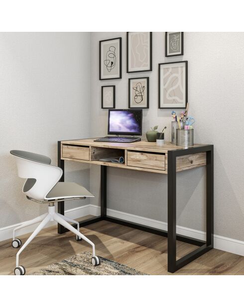 Bureau Ogene pin noir - 115x55x77cm
