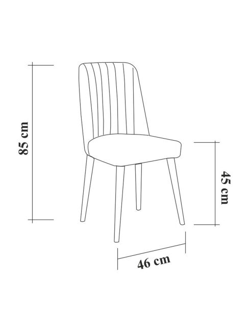 Ensemble à Diner Vina 1053 pin anthracite - 6 pièces