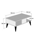 Table basse Lidya noyer - 54x90x39.6cm