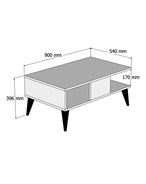 Table basse Lidya noyer - 54x90x39.6cm