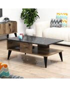 Table basse Lidya noyer - 54x90x39.6cm