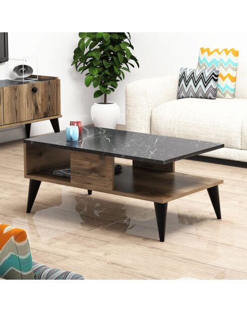 Table basse Lidya noyer - 54x90x39.6cm