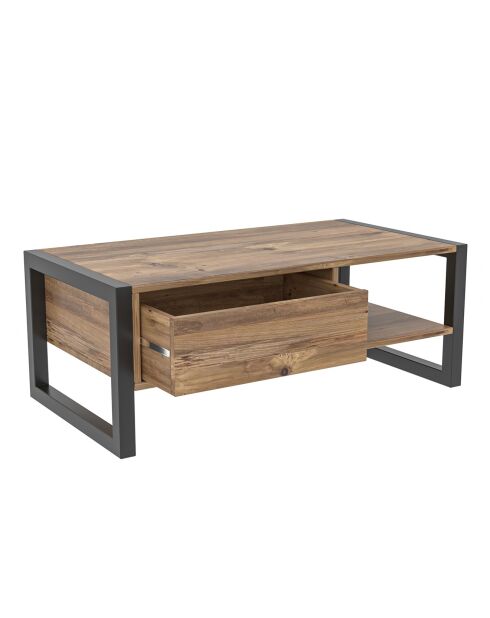 Table basse Haldizen pin/noir - 115x55x40cm