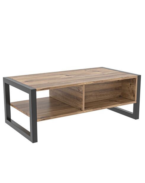 Table basse Haldizen pin/noir - 115x55x40cm