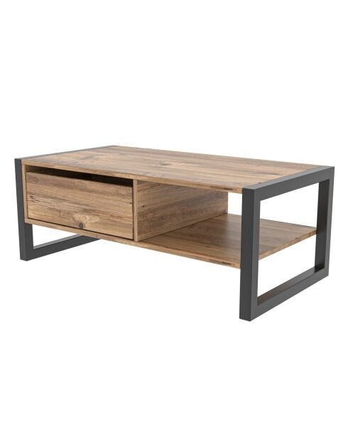 Table basse Haldizen pin/noir - 115x55x40cm