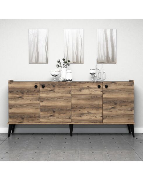 Buffet Lidya noyer - 41x182x82.5cm