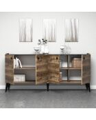 Buffet Lidya noyer - 41x182x82.5cm