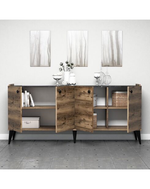 Buffet Lidya noyer - 41x182x82.5cm