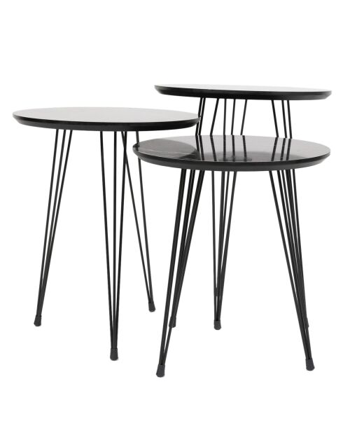 3 Tables Gigognes Siyah gris/noir