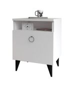 Table de chevet Barlo blanc/noir - 40x40x52cm