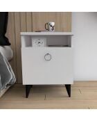 Table de chevet Barlo blanc/noir - 40x40x52cm