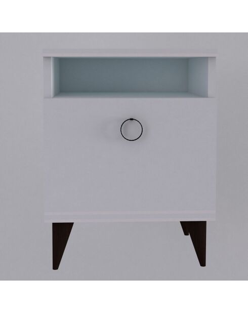 Table de chevet Barlo blanc/noir - 40x40x52cm