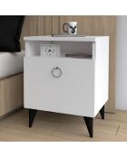 Table de chevet Barlo blanc/noir - 40x40x52cm