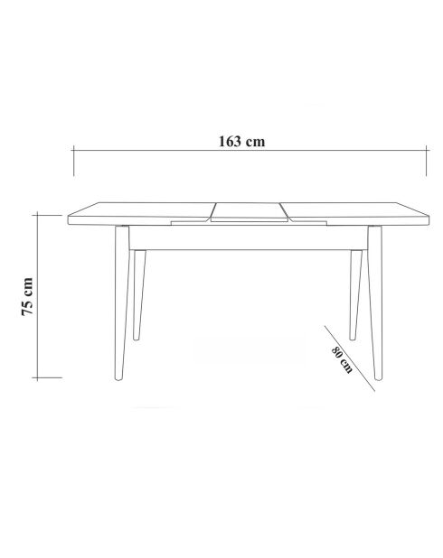 Table Vina 0701 noyer - 80x129x75cm