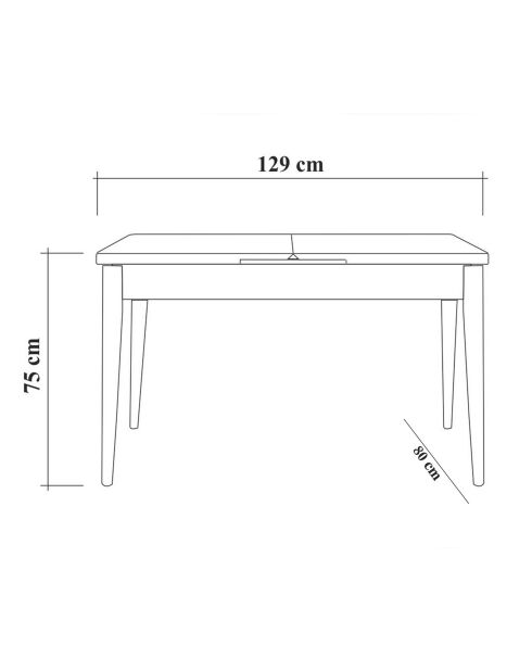 Table Vina 0701 noyer - 80x129x75cm