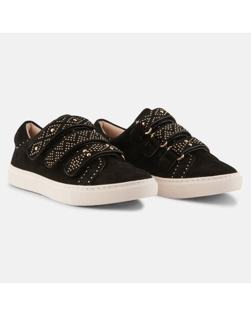 Sneakers en Velours de Cuir Lucie noires