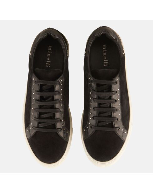 Sneakers en Velours de Cuir Clara noires